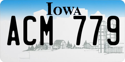 IA license plate ACM779