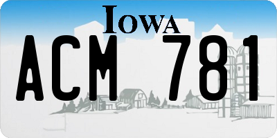 IA license plate ACM781