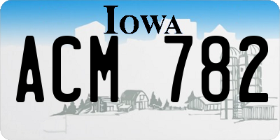 IA license plate ACM782