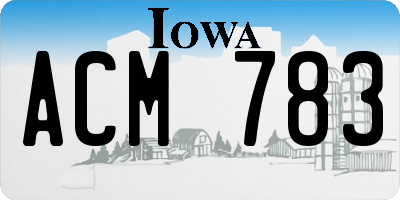 IA license plate ACM783