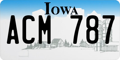 IA license plate ACM787