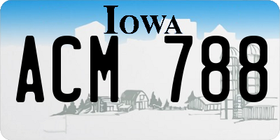 IA license plate ACM788