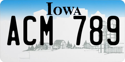 IA license plate ACM789