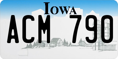 IA license plate ACM790