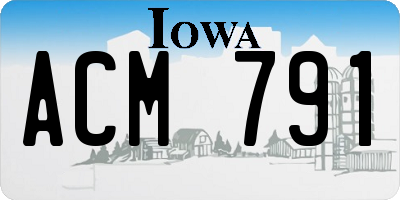 IA license plate ACM791