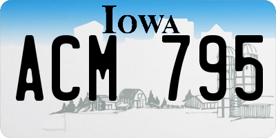 IA license plate ACM795