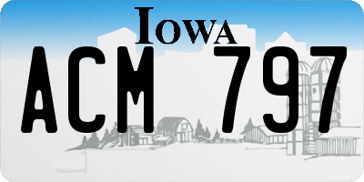 IA license plate ACM797