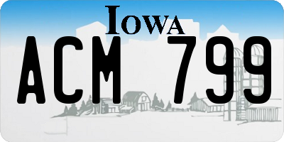 IA license plate ACM799