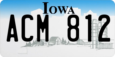 IA license plate ACM812