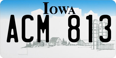 IA license plate ACM813