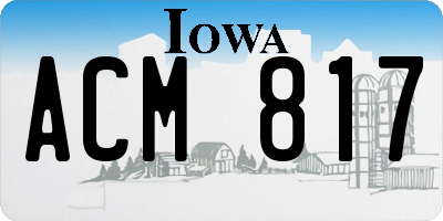 IA license plate ACM817