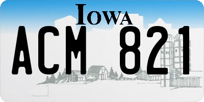 IA license plate ACM821