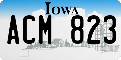 IA license plate ACM823
