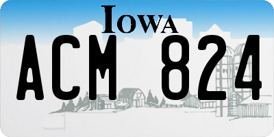 IA license plate ACM824