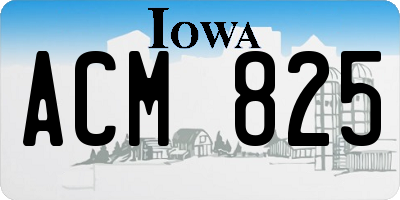 IA license plate ACM825