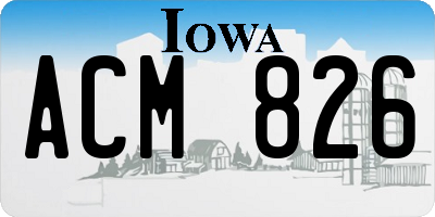 IA license plate ACM826