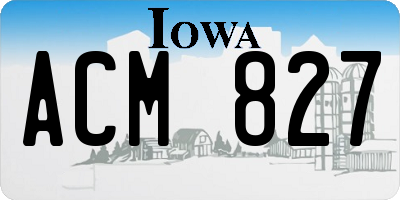 IA license plate ACM827