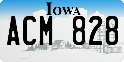 IA license plate ACM828