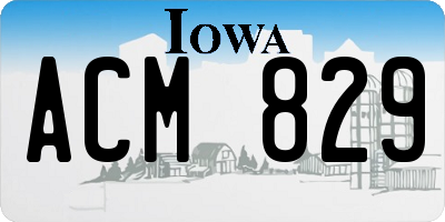 IA license plate ACM829