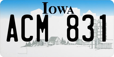 IA license plate ACM831