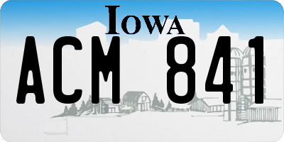 IA license plate ACM841