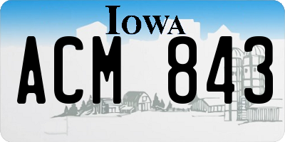 IA license plate ACM843