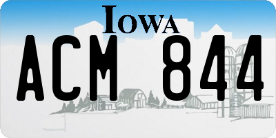 IA license plate ACM844