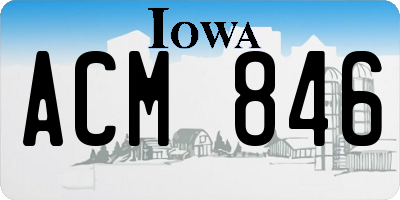 IA license plate ACM846