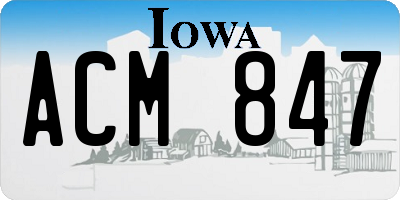 IA license plate ACM847