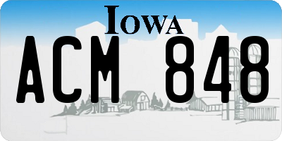 IA license plate ACM848