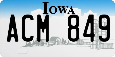 IA license plate ACM849