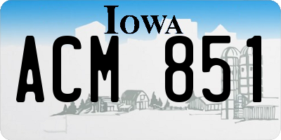 IA license plate ACM851