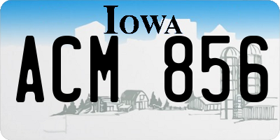IA license plate ACM856