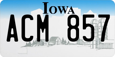 IA license plate ACM857