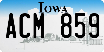 IA license plate ACM859