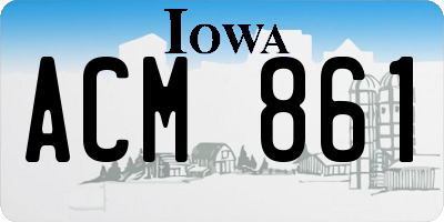 IA license plate ACM861