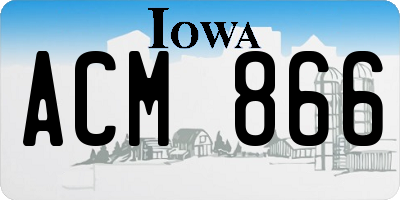 IA license plate ACM866