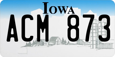 IA license plate ACM873
