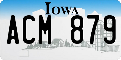 IA license plate ACM879