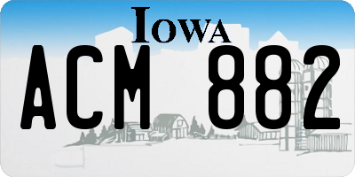 IA license plate ACM882