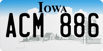 IA license plate ACM886