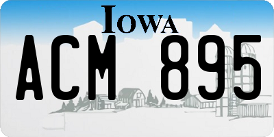 IA license plate ACM895