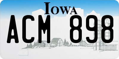 IA license plate ACM898