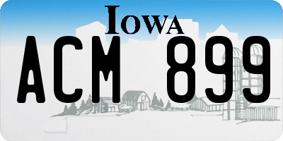IA license plate ACM899
