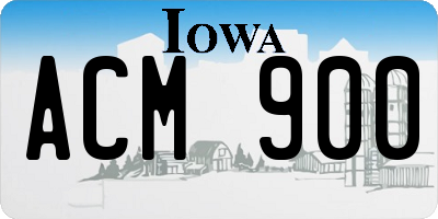 IA license plate ACM900