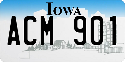 IA license plate ACM901