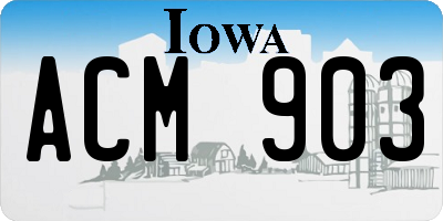 IA license plate ACM903