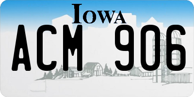 IA license plate ACM906