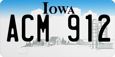 IA license plate ACM912