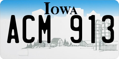 IA license plate ACM913